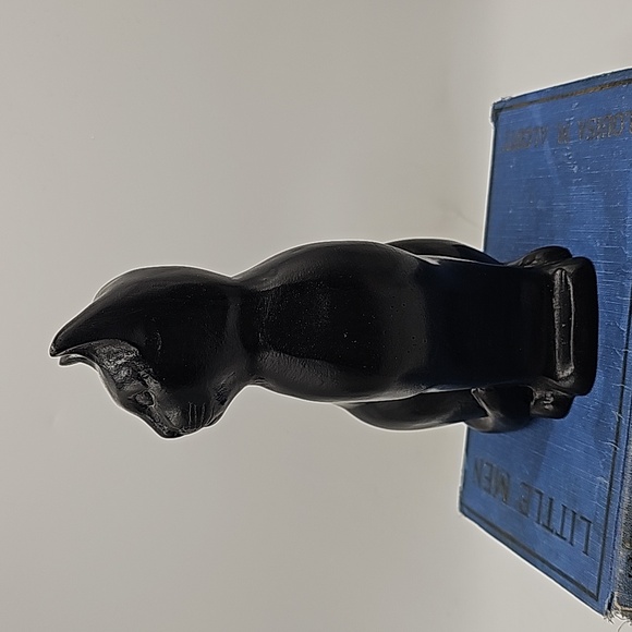 Vintage Black Cat Figurine Paperweight Bookend Doorstop in Heavy Resin 9" 2.4lb - Picture 9 of 11